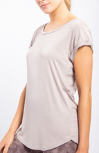 Load image into Gallery viewer, Essential Round Neck Cap Sleeve Shirt