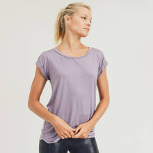 Load image into Gallery viewer, Essential Round Neck Cap Sleeve Shirt