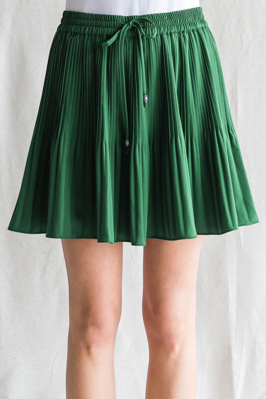 Solid Pleated Skirt