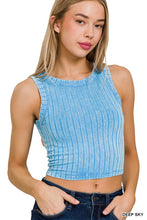 Load image into Gallery viewer, RIBBED SLEEVELESS CROPPED TANK TOP
