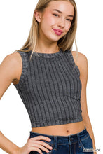 Load image into Gallery viewer, RIBBED SLEEVELESS CROPPED TANK TOP
