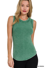 Load image into Gallery viewer, WASHED RIBBED TANK TOP WITH EXPOSED SEAM
