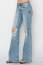 Load image into Gallery viewer, Mid Rise Distressed Flare Jeans
