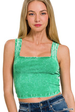 Load image into Gallery viewer, Washed Cotton Square Neck Cropped Cami Top
