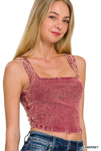 Load image into Gallery viewer, Washed Cotton Square Neck Cropped Cami Top
