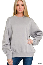 Load image into Gallery viewer, FLEECE ACID ENZYME WASHED ROUND NECK SWEATSHIRTS
