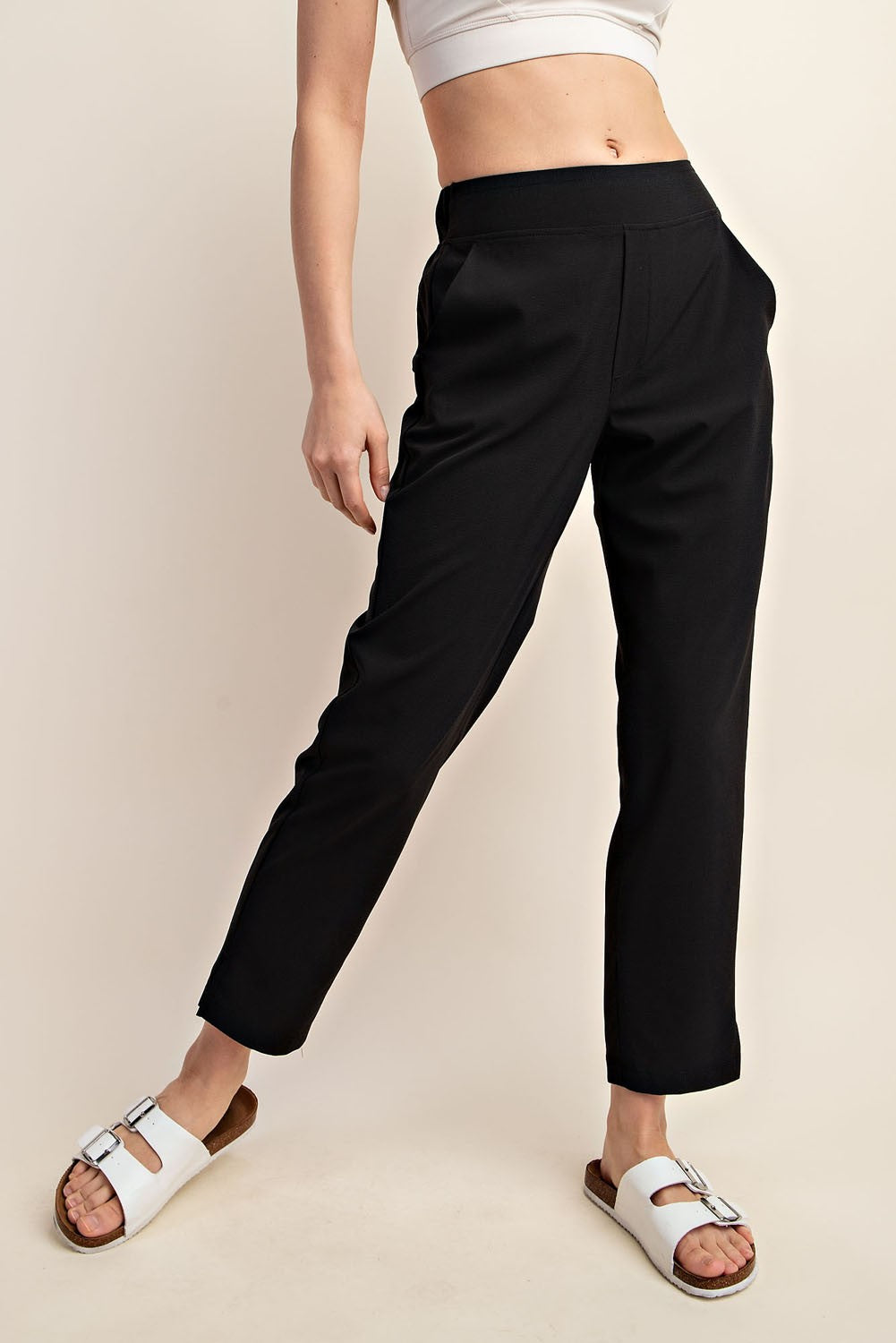 PLUS Size Crinkle Woven Pant