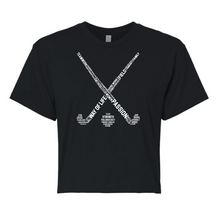 Load image into Gallery viewer, Field Hockey Stick Cropped Tee PRESALE
