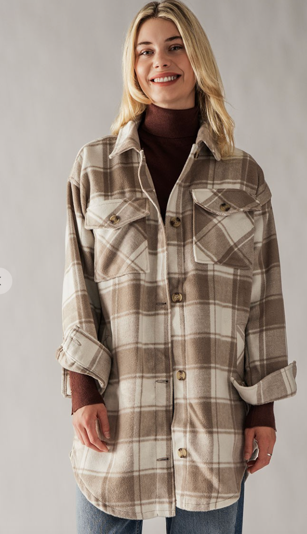 OVERSIZED PLAID FLANNEL SHACKET