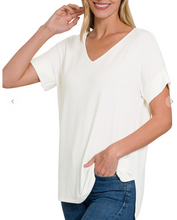 Load image into Gallery viewer, REAL MODAL SHORT SLEEVE V-NECK TOP
