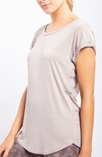 Load image into Gallery viewer, Essential Round Neck Cap Sleeve Shirt
