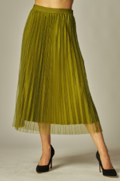 Tulle Double-layered Pleated Skirt