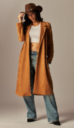 Vegan Suede Trench Coat