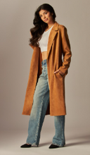 Load image into Gallery viewer, Vegan Suede Trench Coat
