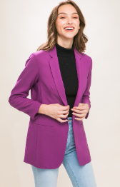 Woven Solid Vertigo Blazer