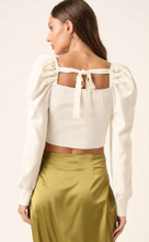 Load image into Gallery viewer, Square Neck Puff Sleeve Crop Sweater
