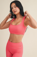 Load image into Gallery viewer, Gingham Print Ruched Bra Top
