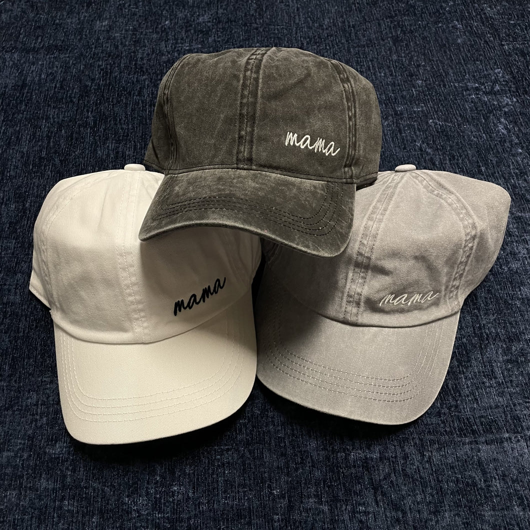 MAMA Lettering Embroidery Baseball Cap