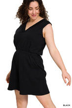 Load image into Gallery viewer, PLUS Cotton Sleeveless Romper With Pockets
