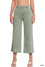 Load image into Gallery viewer, Acid Washed High Waist Frayed Hem Straight Pants
