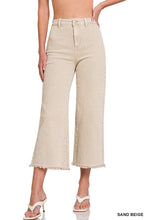 Load image into Gallery viewer, Acid Washed High Waist Frayed Hem Straight Pants
