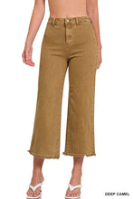 Load image into Gallery viewer, Acid Washed High Waist Frayed Hem Straight Pants
