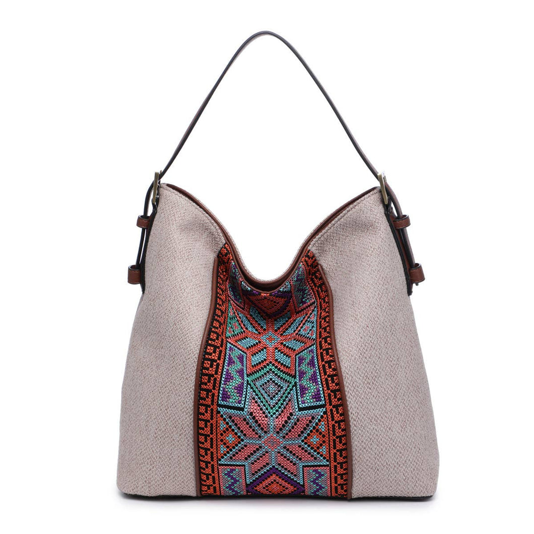 Ember Aztec Embroidered Hobo Bag