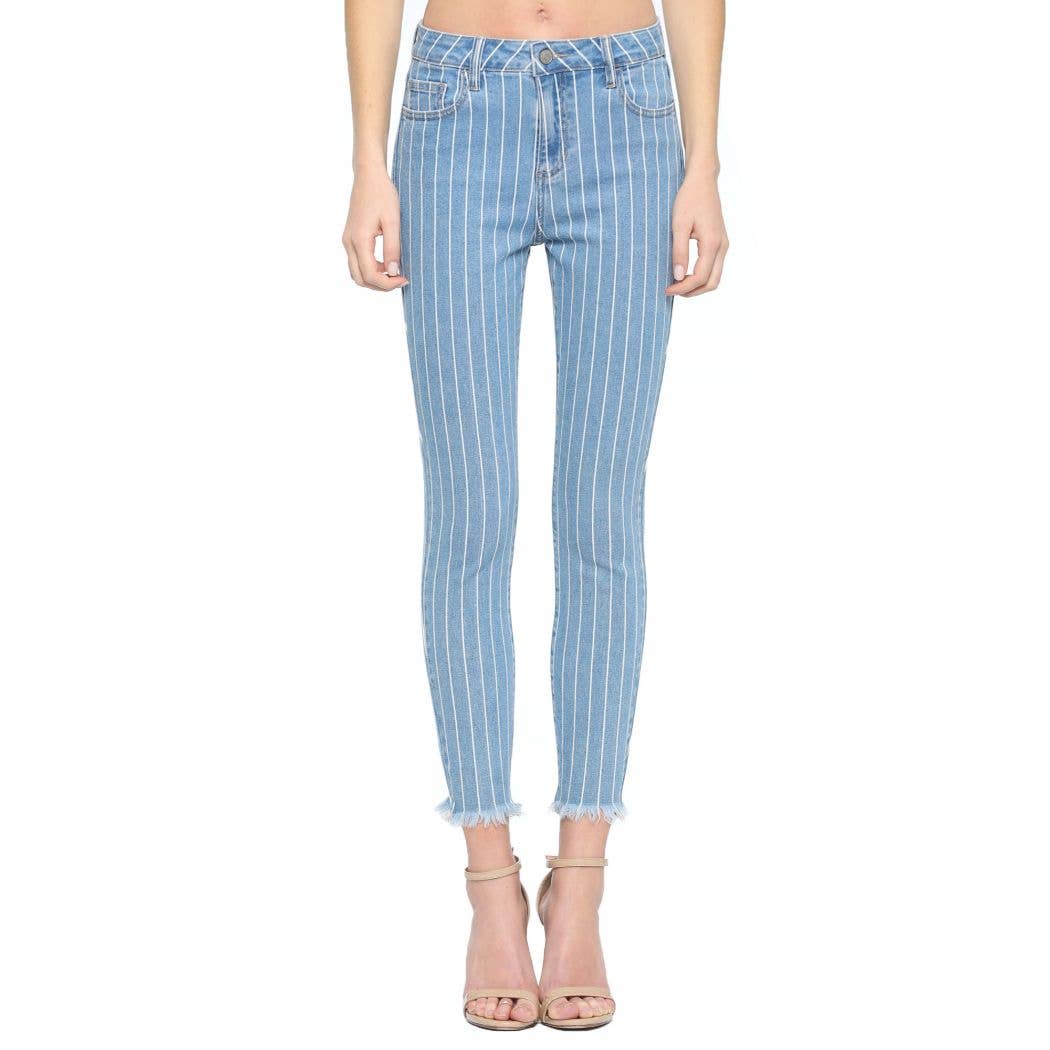 Cello High Rise Striped Skinny