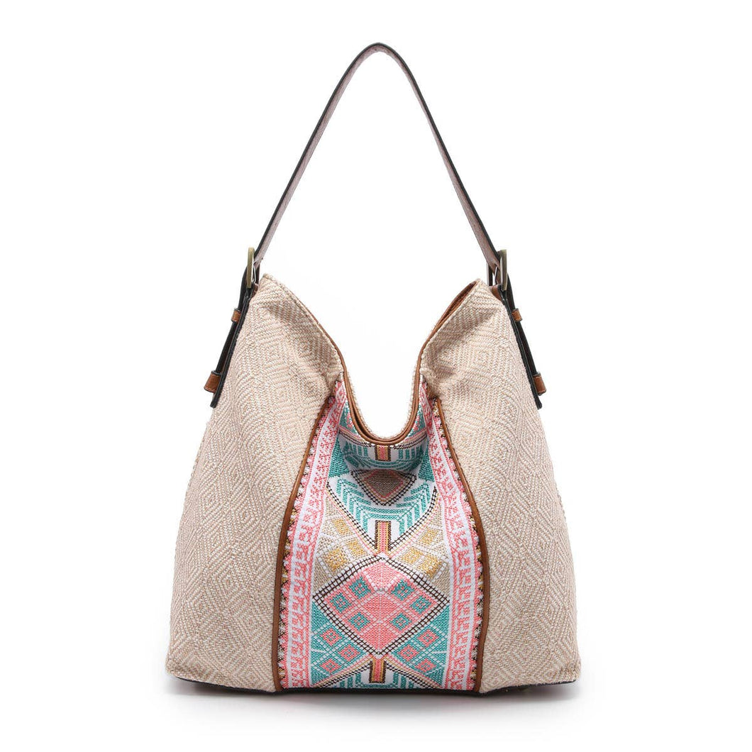 Ember Aztec Embroidered Hobo Bag