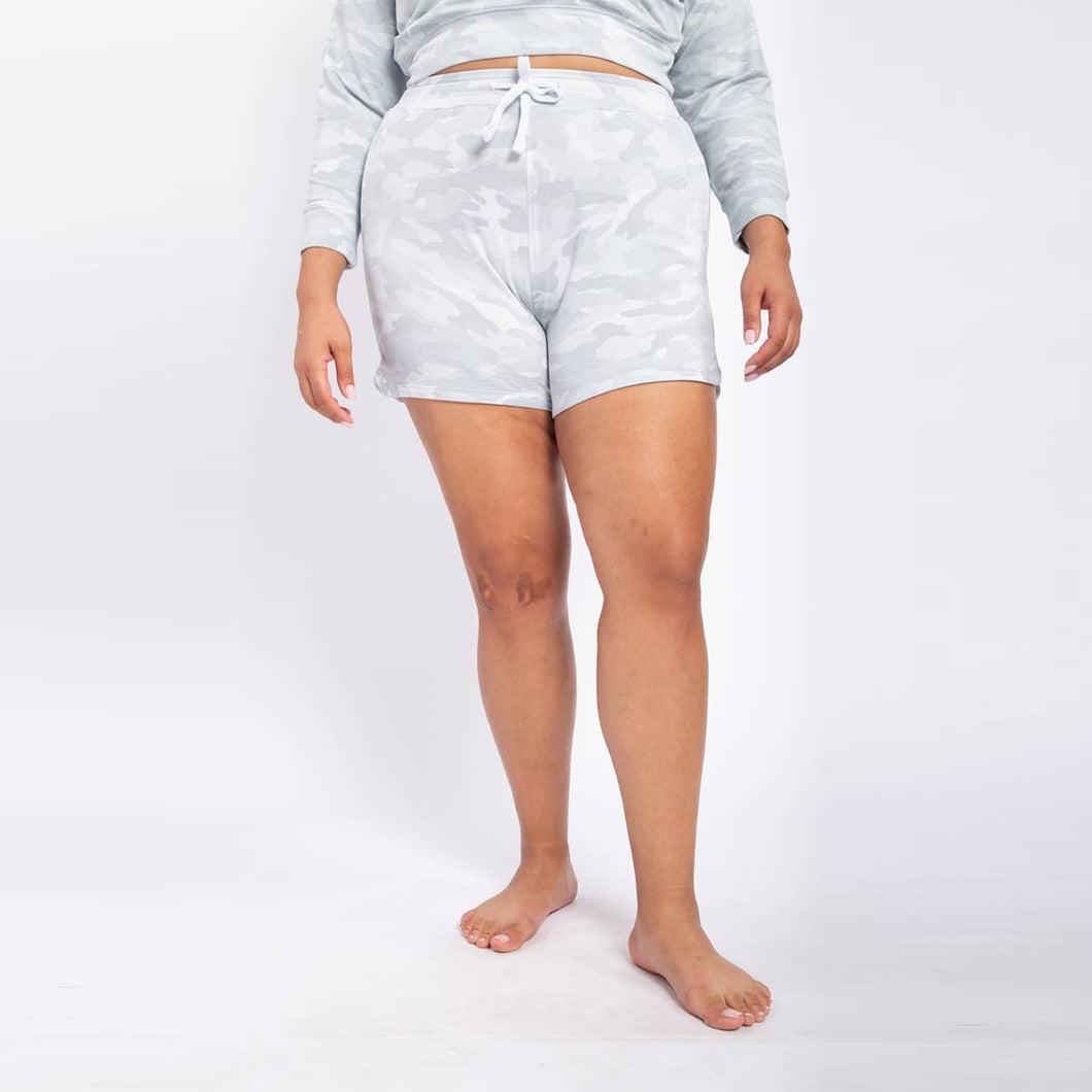 CURVY Ice Camo Print Shorts