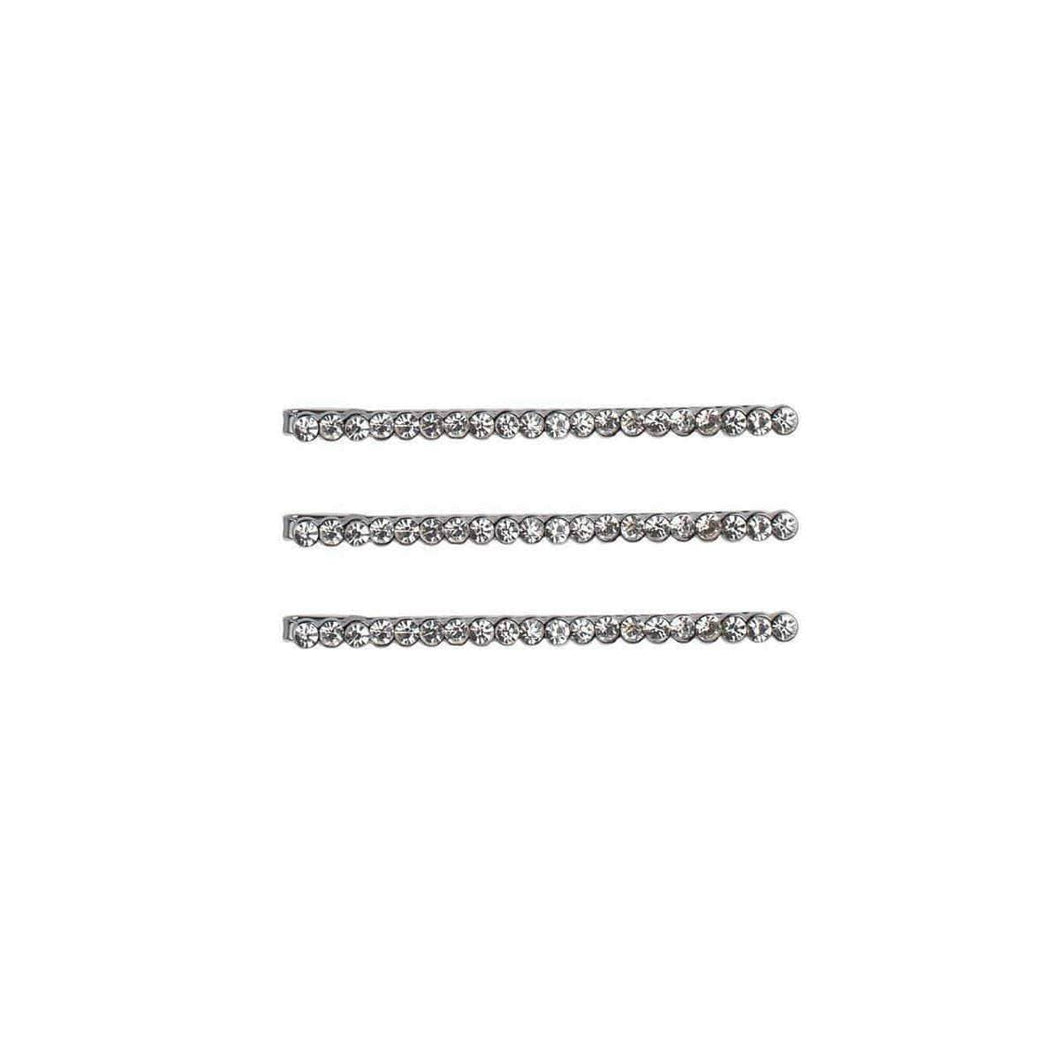 Rhinestones Metal Bobby Pins - Hematite