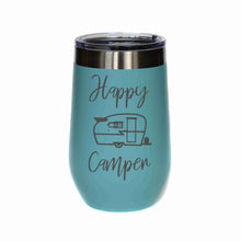 Load image into Gallery viewer, 16 ounce Wine Tumbler Happy Camper
