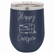 Load image into Gallery viewer, 16 ounce Wine Tumbler Happy Camper
