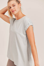 Load image into Gallery viewer, Essential Round Neck Cap Sleeve Shirt
