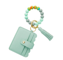 Load image into Gallery viewer, Wristlet Keychain Silicone Beaded Bracelet Tassel Cardholder
