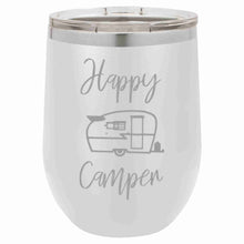 Load image into Gallery viewer, 16 ounce Wine Tumbler Happy Camper
