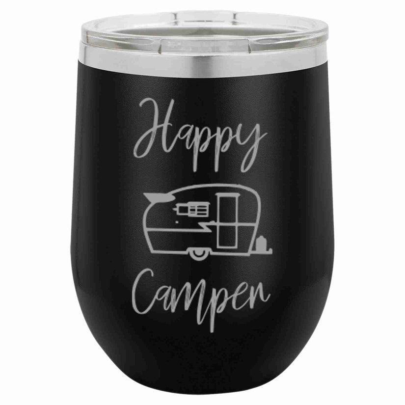 16 ounce Wine Tumbler Happy Camper