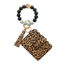 Load image into Gallery viewer, Wristlet Keychain Silicone Beaded Bracelet Tassel Cardholder
