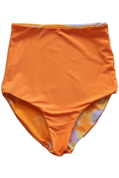 Neon Orange/ Tie Dye High Rise Reversible Bottoms